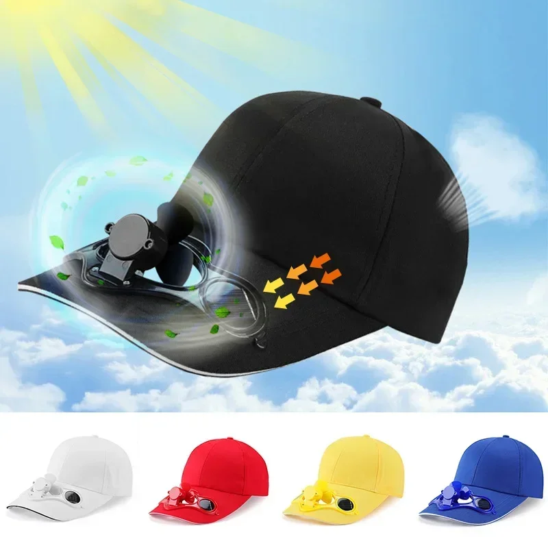 Summer Cap with Fan Solar Sun Fan Hat Power Casual Sun Fan  Visor Cap Kids Sport Outdoor Protection Baseball Cooling Hat