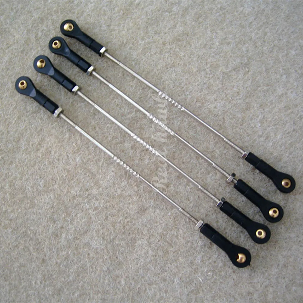 4 Sets M2 Ball Linkage Rods D1.6mm Multi-Size for RC Aircraft, Aileron Elevator Control System Upgrade Repair Kit - 13 Sizes