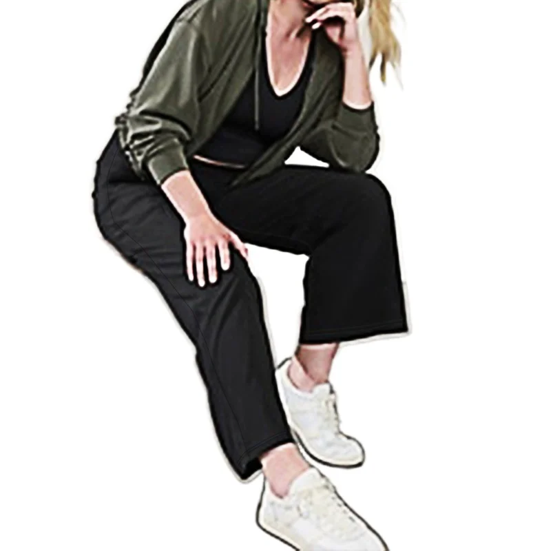 2025 Fashion Chic Wide Leg Trousers Women Elastic Waist Comfortable Slimming Black Office Party Wear 