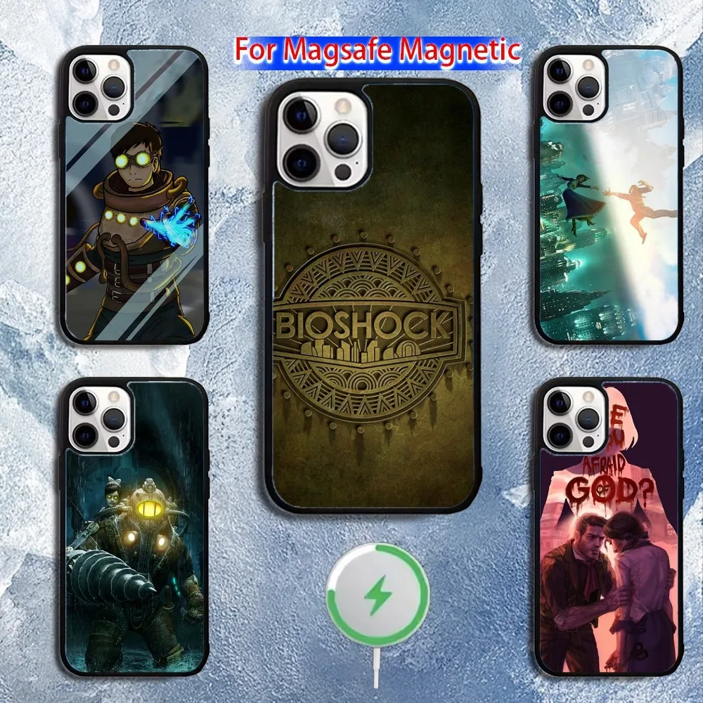 

Game B- BioShock Phone Case For iPhone 16,15,14,13,12,11,Pro,Max,Plus,Mini,Magsafe,Magnetic Wireless Charging Case