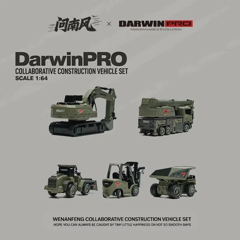 Wennanfeng x DarwinPRO 1:64 RC Construction Vehicle Set RTR 2.4G Full Proportional Mini RC Engineering Car Alloy DesktopHobbyToy