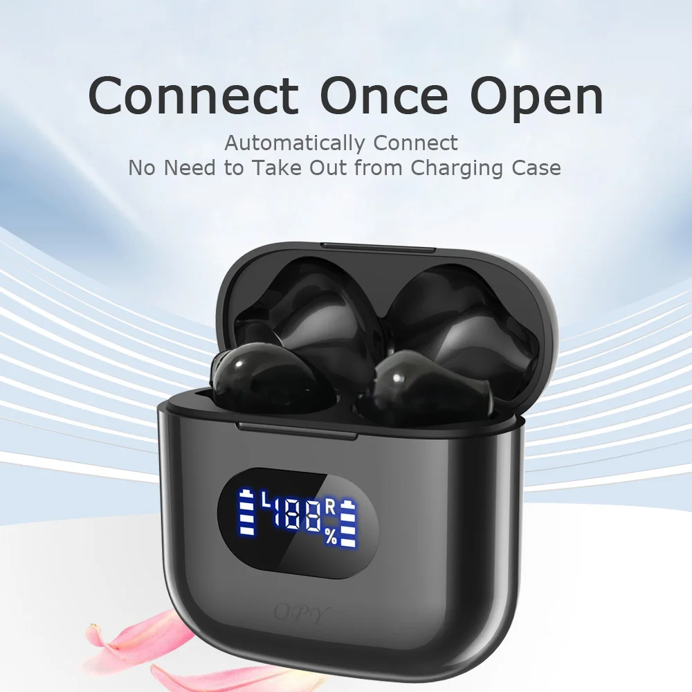 Opy Wireless Bluetooth Earbuds 5 - 7 Hours Listen Time Battery Capacity Display Screen Intelligenthifi Stereo  Tws Headphones