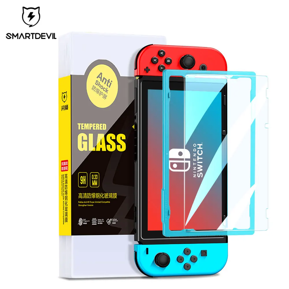 SmartDevil Screen Protector for Nintendo Switch Full Cover HD Tempered Glass for Switch Lite NS OLED Protective Film Accessories