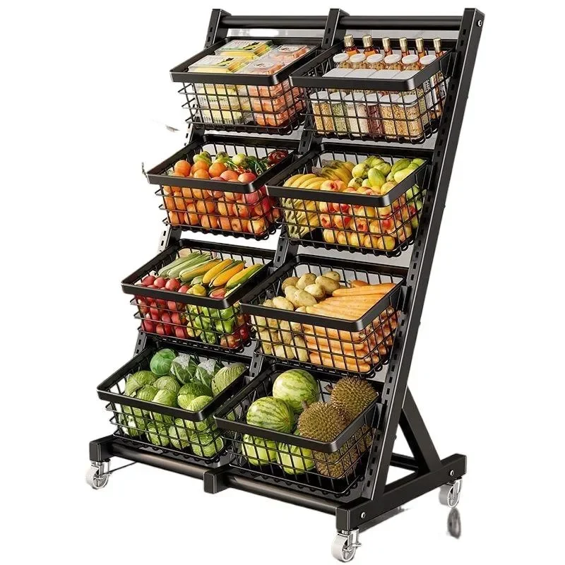 

OLEVO Kitchen Storage Floor To Ceiling Vegetable Storage Basket Strong Load-bearing Capacity 360 Degree Rotation Easy To Use