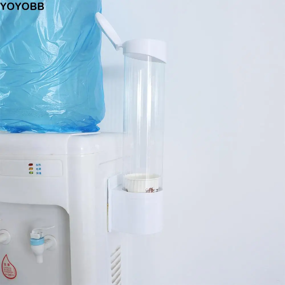 

Disposable Paper Cups Cone or Flat Bottom Cups Dustproof Plastic Wall Mounted Cup Remover Cup Dispenser Storage Rack Cup Holder