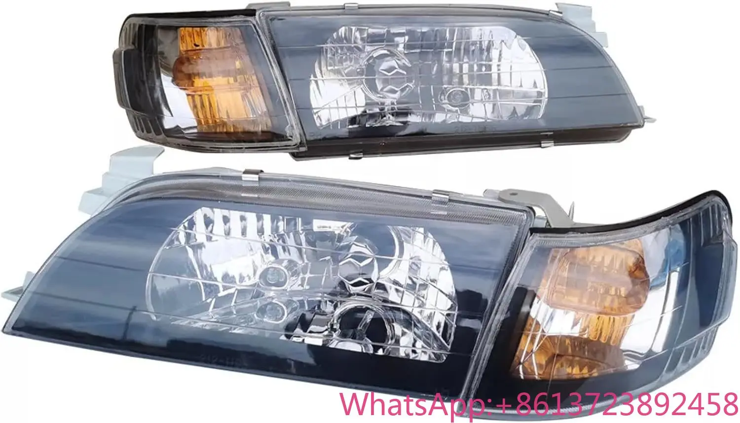 

Black Headlights & Parking Corner 4pcs Set Fit For Toyota Corolla JDM 1993 1994 1995 1996 1997, Left & Right Headlamps+Corner LA