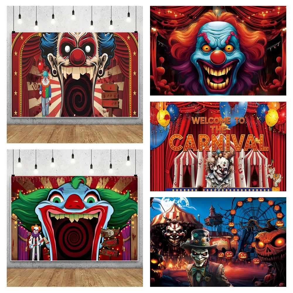 Scary Clown Ferris Wheel: The Ultimate Halloween Photo Backdrop for Creepy Circus Vibes