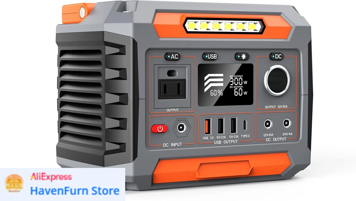 

A3B Portable Power Station 300W Output, 288Wh Battery, fast charging, lightweight, 3-Way Charging, Wireless Charging for outdoor