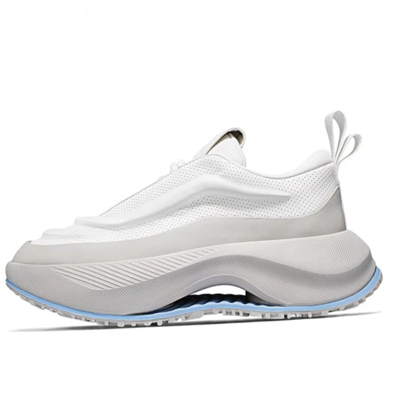 

Genuine Leather Breathable Hole White Sports Shoes Men's Height-increasing Shoes Male Casual Sneaker Comfortable Elevator Shoes