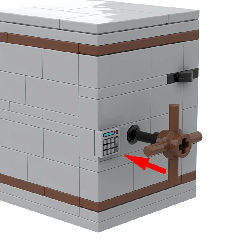 MOC DIY ตู้เซฟรุ่น Building Blocks เงินชุด Dollar เงินสดอุปกรณ์เสริมตํารวจ Thief เครื่องดื่มล็อคอิฐของเล่นของขวัญ