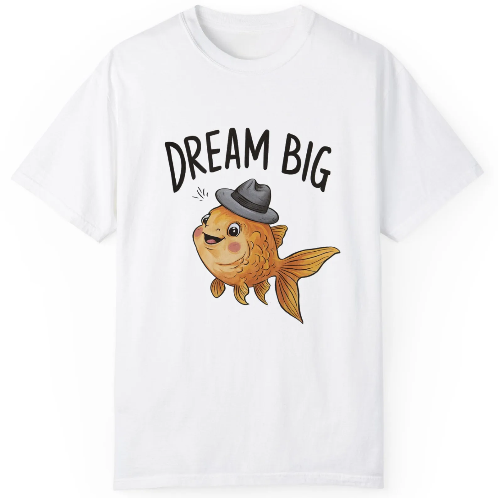 Inktastic Dream Big Goldfish With Shark Fin Cute Unisex T-Shirt