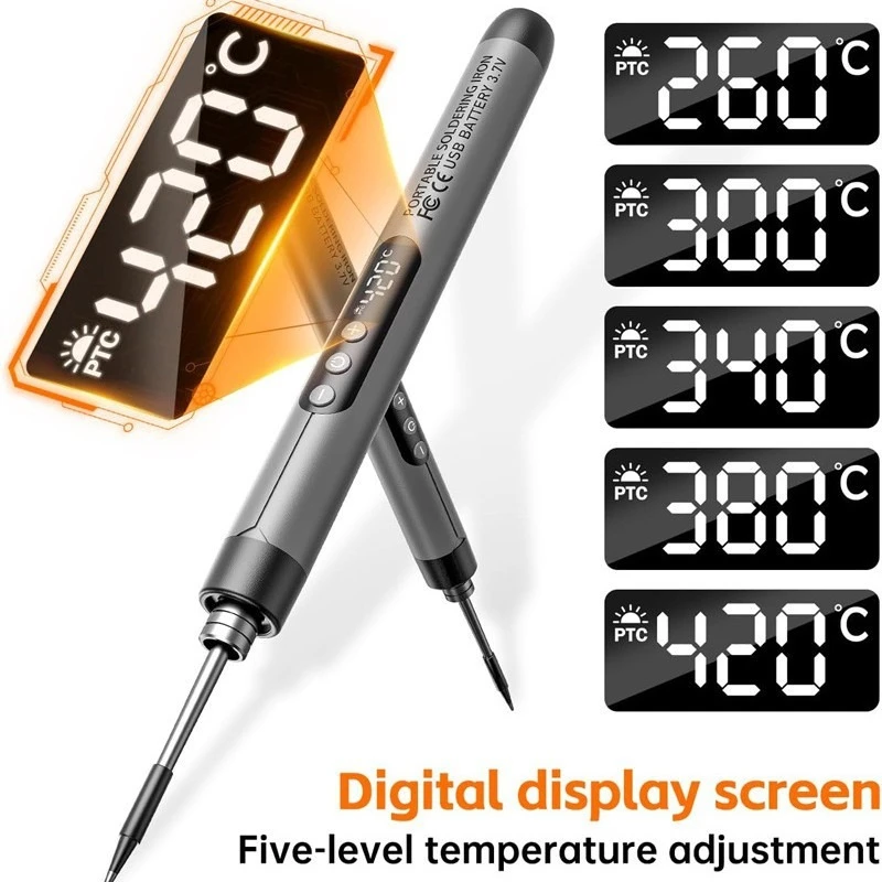 Portable Electric Soldering Irons Set Wireless Digital Display Soldering Irons Mini DIY Home Welding Tools USB Rechargeable Tool