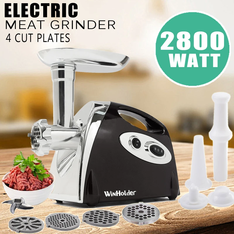 Winholder Kitchen Accessories 2800W Multifunction Powerful Electric Meat Grinder Mincer Food Sausage Maker Blender Machine Black