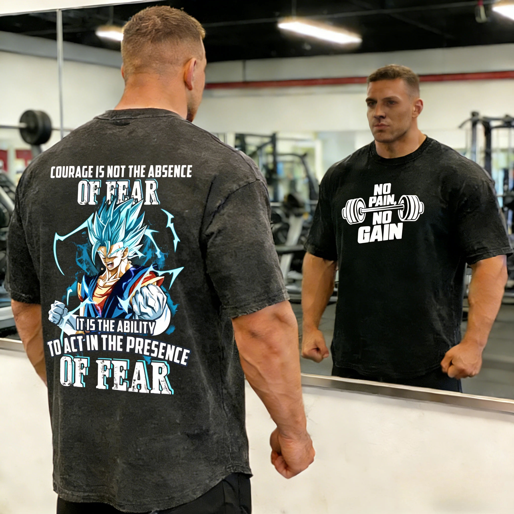 2026 Sommer Dragon Ball Goku Gym T-Shirt, Herren Schwergewichts-Bedrucktes Gewaschenes 100% Baumwoll-Oversize-Fitness-Streetwear Unisex Kinder