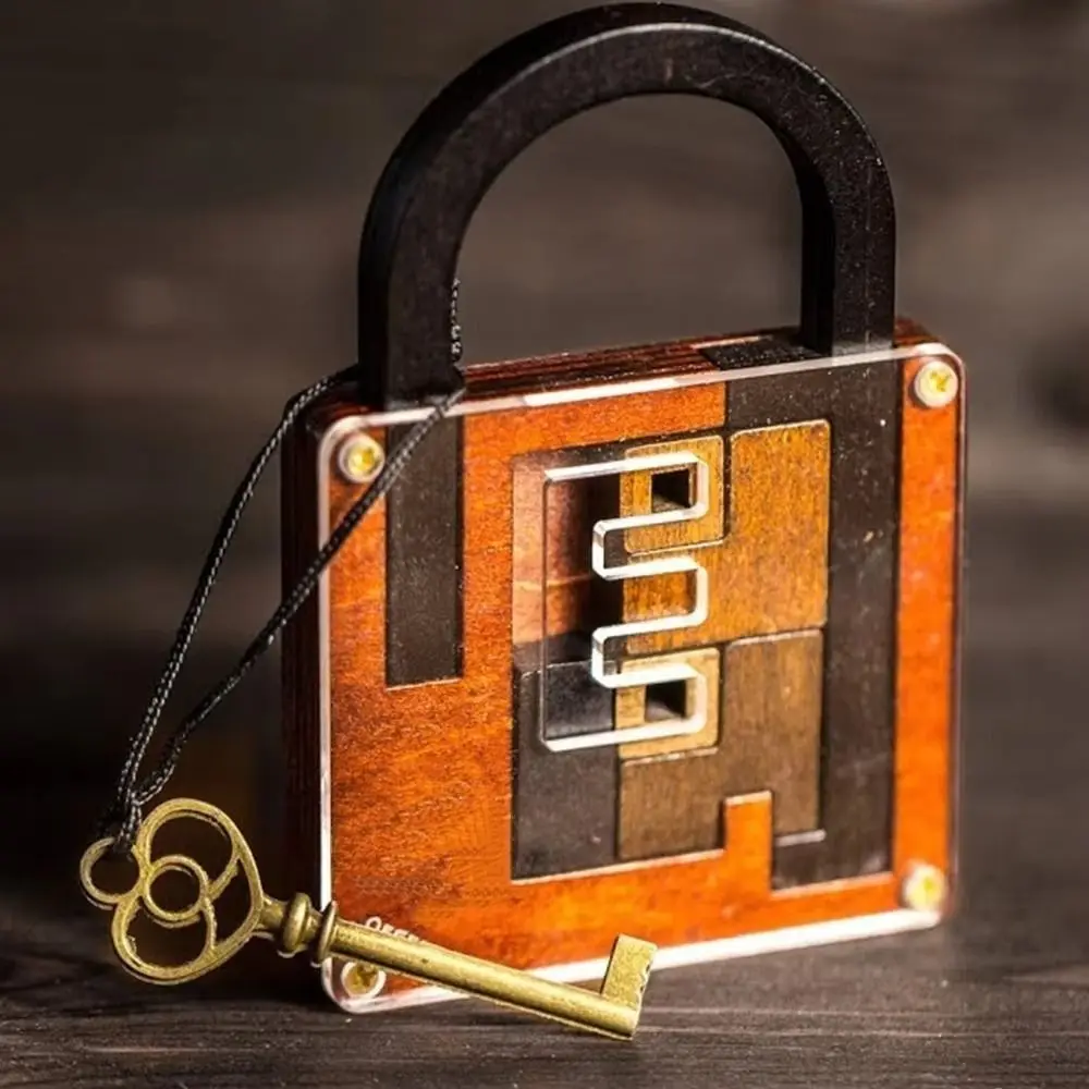 Wooden Brainteaser Puzzle Cognitive Development Logic Mind High Difficulty Puzzle Challenging IQ Maze IQ Lock Challenge Adults