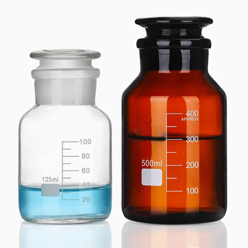 Wide mouth bottle, large mouth reagent bottle, laboratory brown transparent frosted mouth sealed glass bottle, wine bottle 1000m
