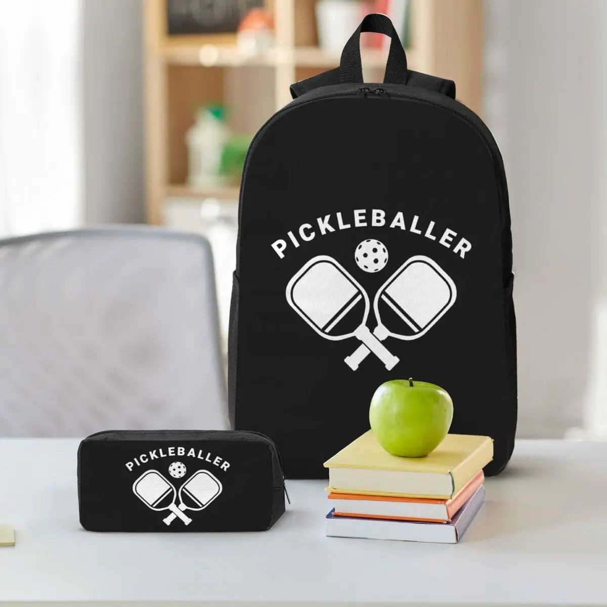 Fun Pickleball Apparel Pickleballer Backpack Boys Girls BookBag School Bag Shoulder Bags 3ps Insulated Lunch Bag Pencil Case