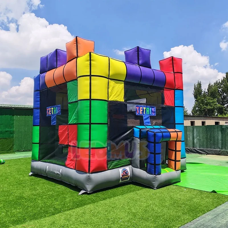 Commercial Color Block Theme Inflatable Bounce House Castle Outdoor Bouncy Castle for Party Rental Business