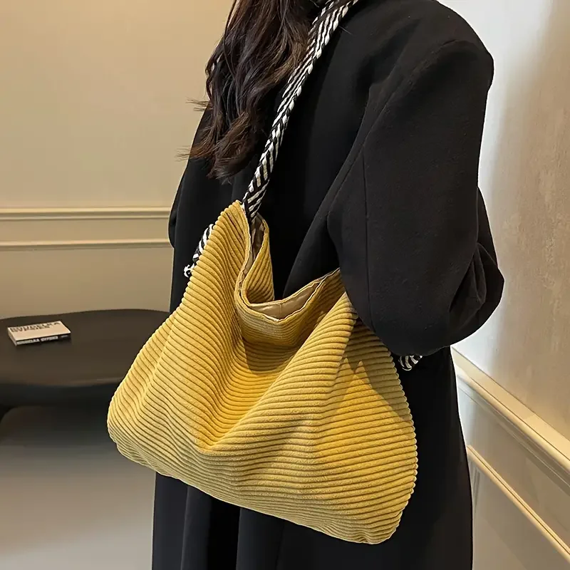 

Женская сумка Вельветовая сумка Простота, легкая, мягкая плюшевая подкладка с магнитной застежкой Большая вместимость для ежедневных поездок на работу