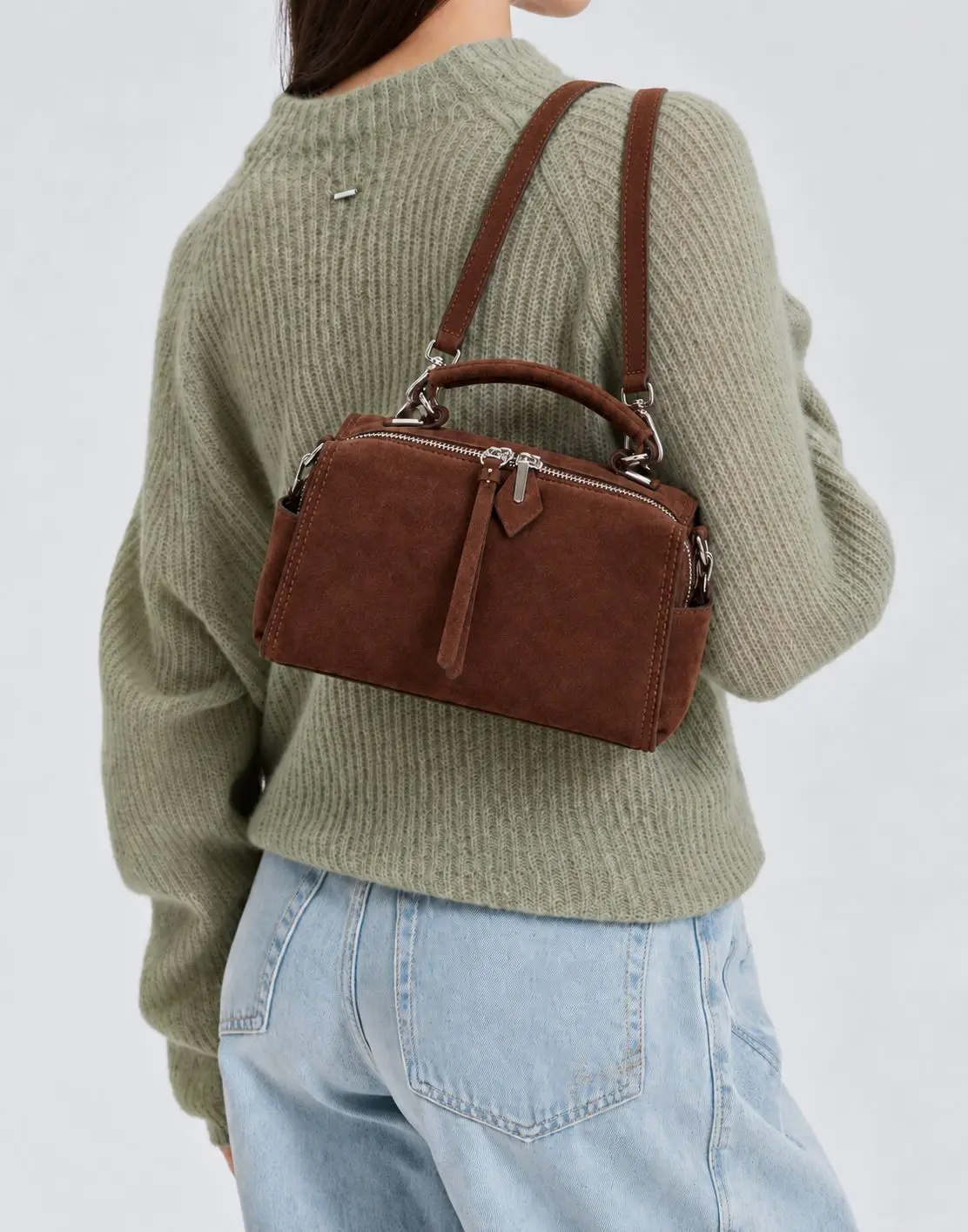 2026 New Retro Matte Leather Square Bag Women's High-End Sensation Single Shoulder Slant Cross Hand-held Boston Pillow Bag