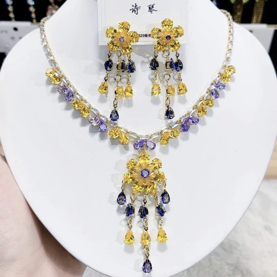 

Свадебный комплект ювелирных изделий с кубическим цирконием для женщин, сверкающее ожерелье, серьги, наборы, ювелирные аксессуары для помолвки, свадьбы, вечеринки