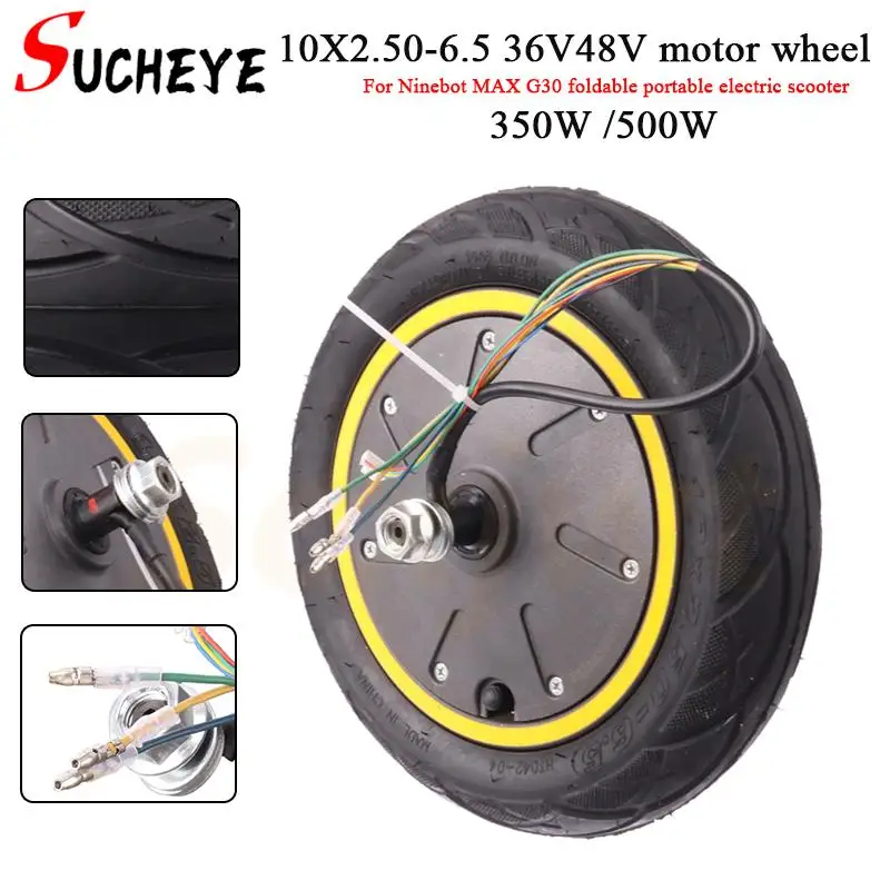 

For Ninebot MAX G30 foldable portable electric scoote 36V350W/48V500W10x2.50-6.5 motor wheel suitable