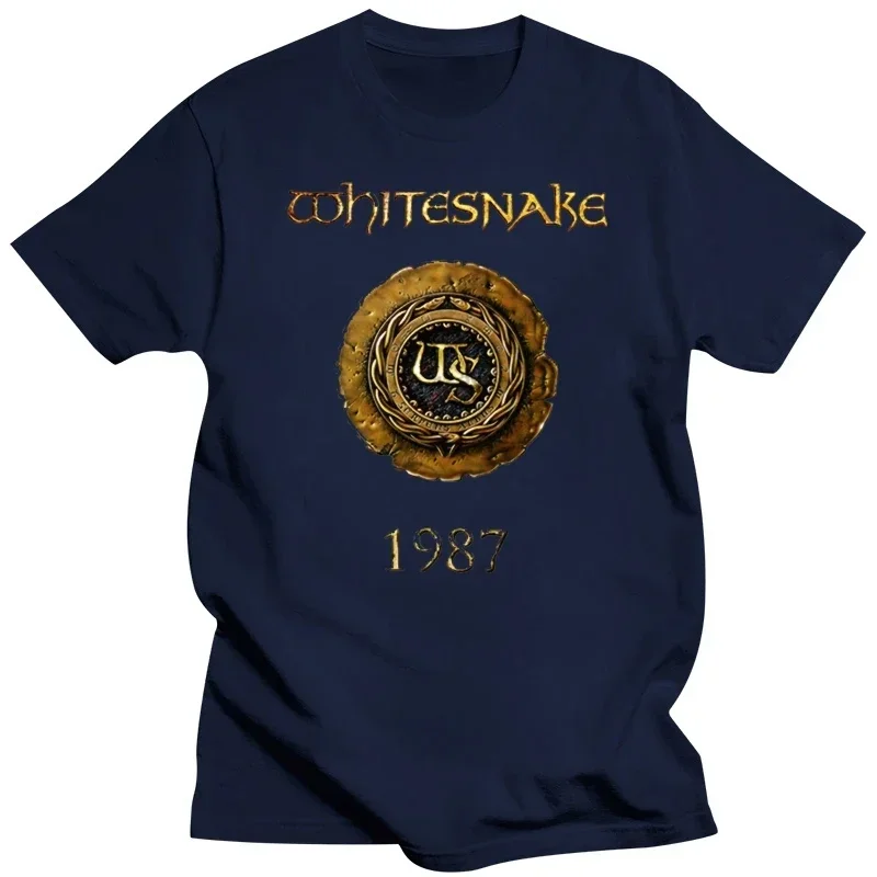 2024 heavyweight Informal New Arrival vintage funny anime Hot Sale clothes Whitesnake 1987 T Shirt (GraphiteKhakiBlack) All