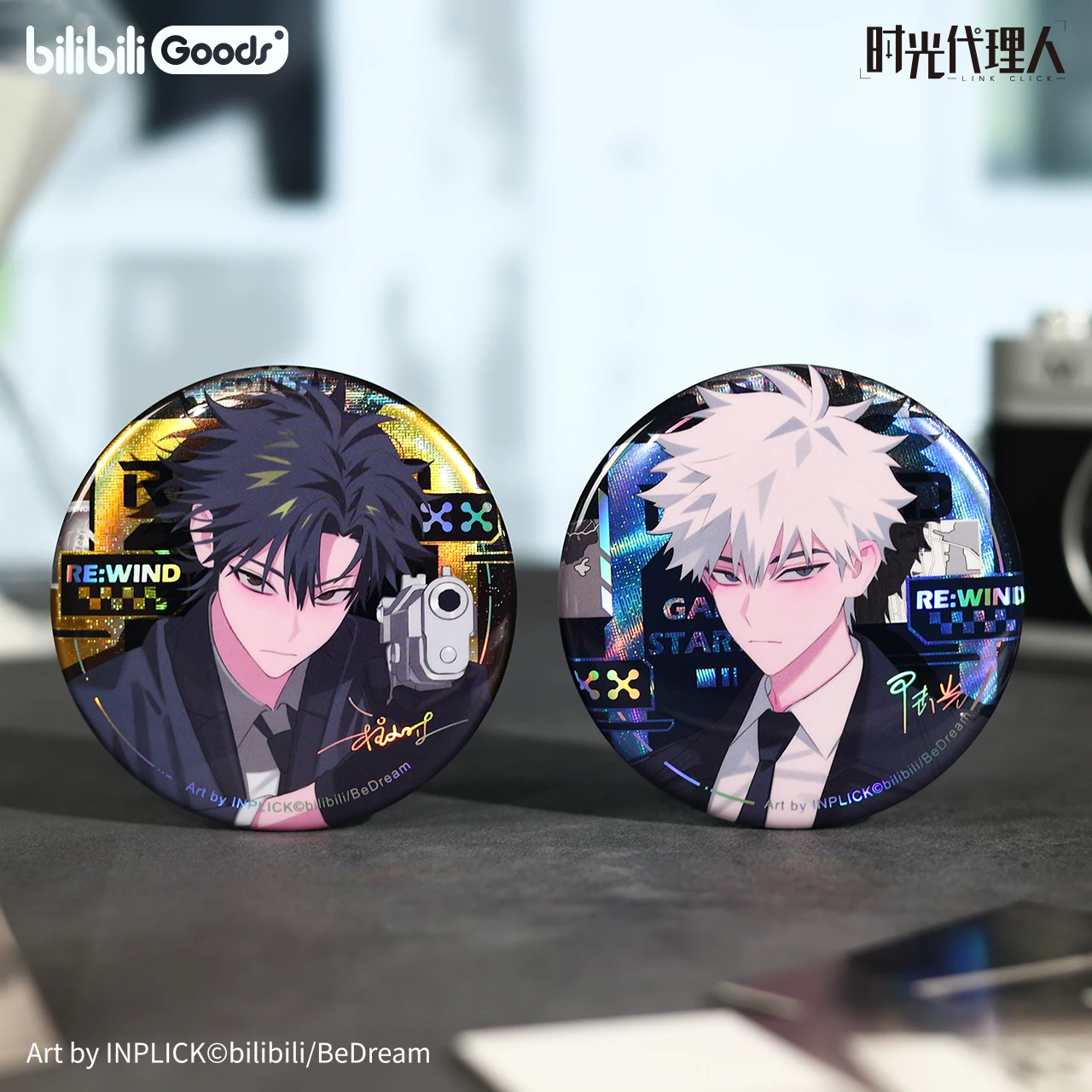 

Time Agent Link Click Официальная серия M.O.D Re Wind Pin Значок Бар Снятие стресса Непоседа Игрушка Аниме Периферия Подарок