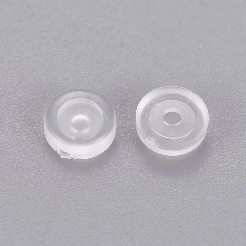 20pcs Comfort Silicone Pads for Screw Back Clip on Earrings Anti-Pain Clip on Earring Cushion Clear 5.5x1.5mm Hole: 1.6mm