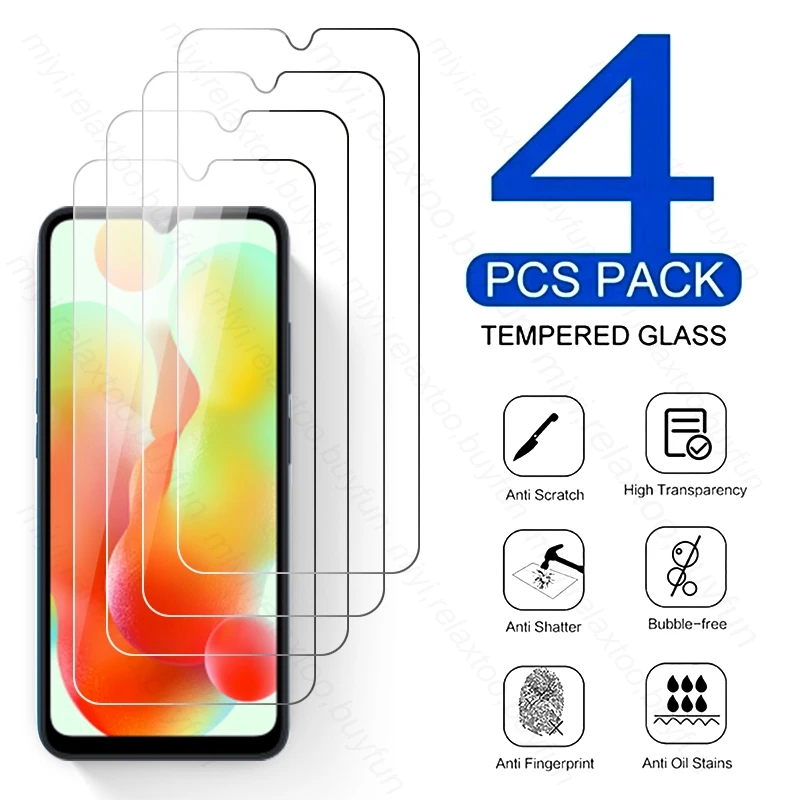 4PCS 9H Tempered Glass For Xiaomi Redmi12C Redmi 12C 12 C C12 4G 22120RN86G 6.71