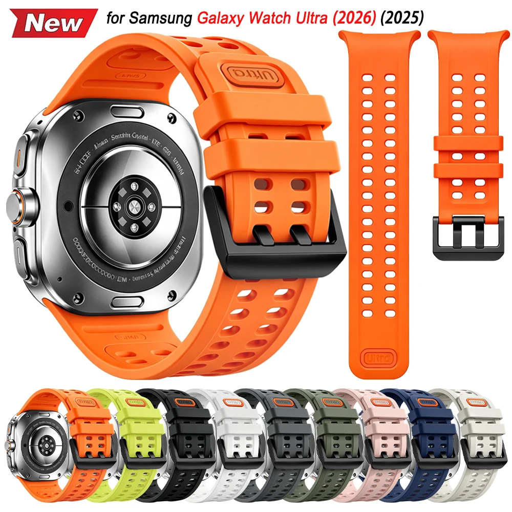 Official Replacement Band For Samsung Galaxy Watch Ultra 2026 2025/Watch Ultra 47mm Ocean Strap Soft Rubber Bracelet Accessories