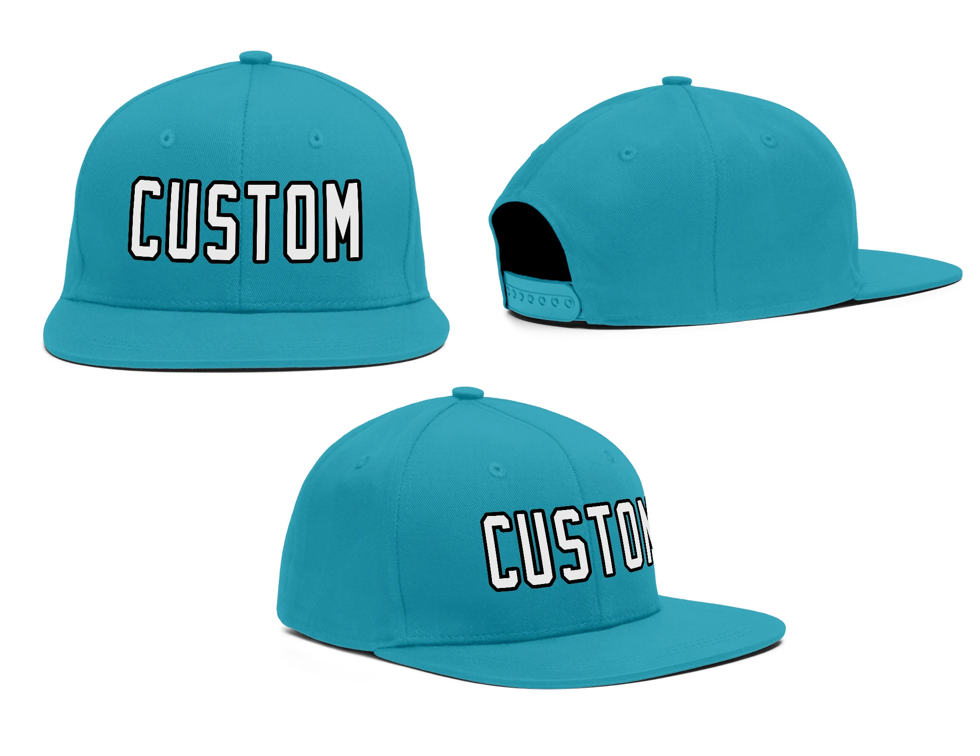 

3 Pieces Custom New Flat Sew Men's Baseball Adjustable Running Caps Snapbacks Women's Hats Outdoor Wholesale Half Closed