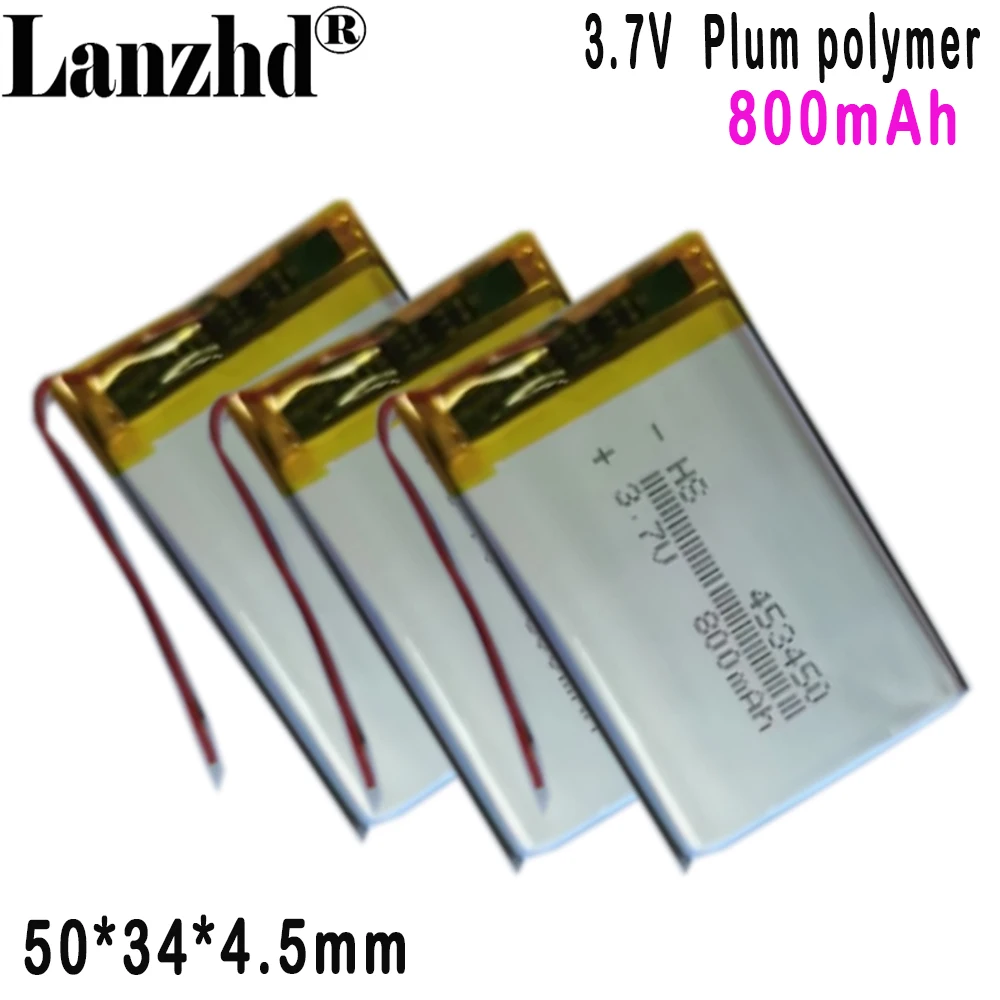 453450 polymer lithium battery 800mAh 3.7V For Bluetooth speaker GPS Navigator PDA digital LED light