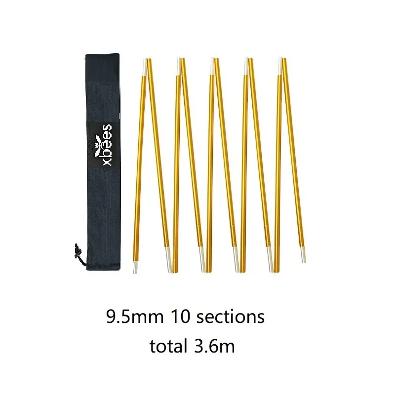 1 stücke Xbees Zelt Pole 8,5/9,5/11mm Camping Aluminium Legierung Zelt Pole 360/400/440CM Camping Wesentliches Zubehör