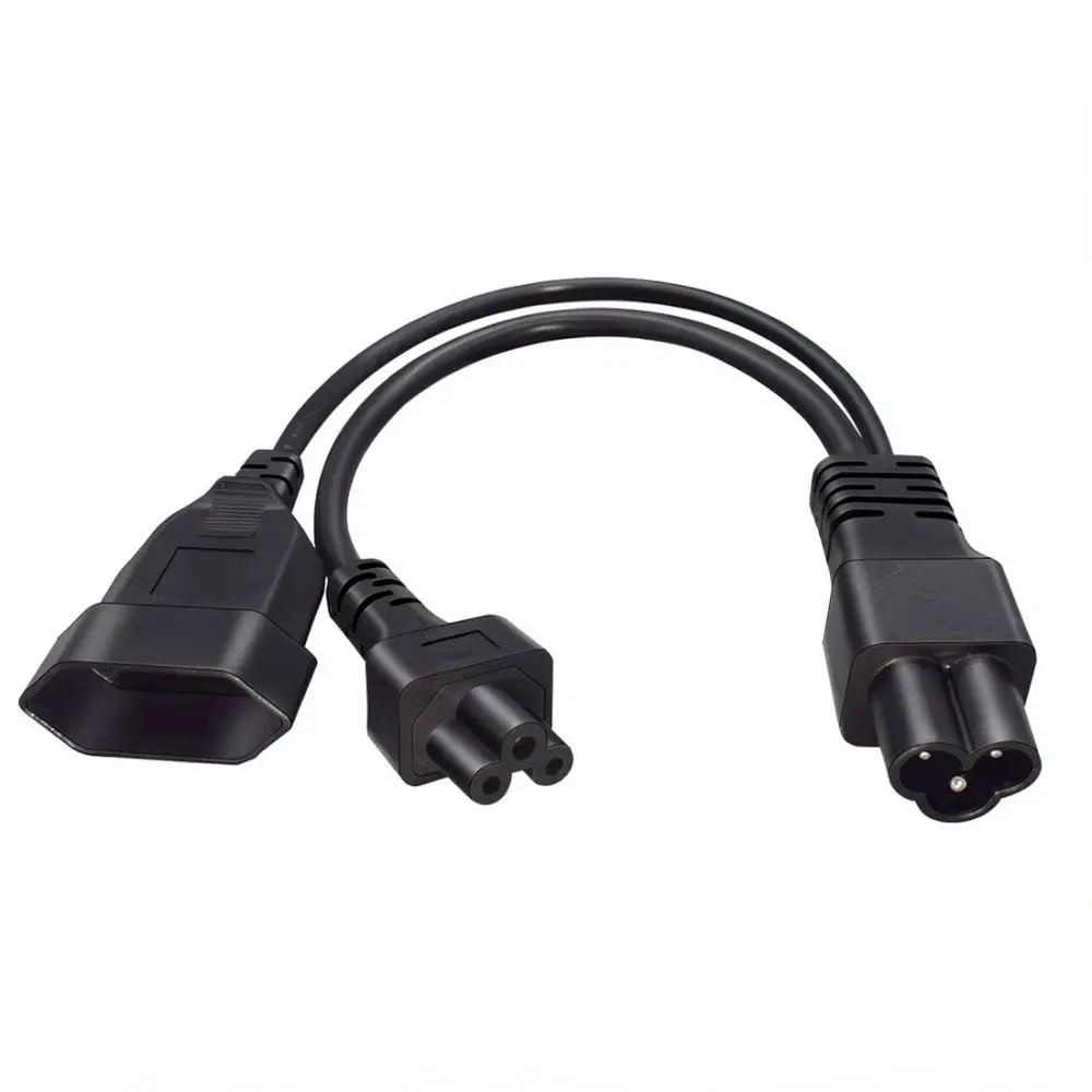 Electrical Extension Lead IEC320 C6 To EU 4.0mm Plug Adapter Splitter Cord For Household Appliances Power Transmission