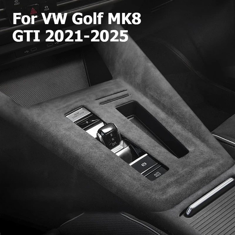 Italian Suede Overlay For VW Golf MK8 GTI 2021 2022 2023 2024 2025Panels on Gear Panel, Dashborad, Window Lifting Button