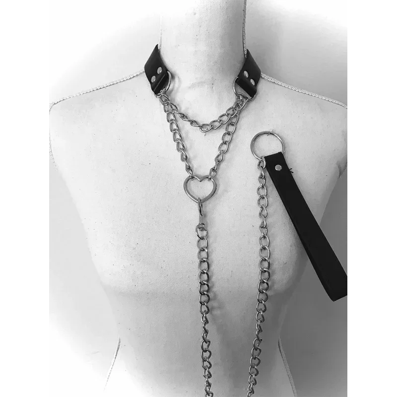 سلاسل الجسم المصنوعة من جلد البولي يوريثان للنساء، أدوات ألعاب للزوجين، دعائم لعب الأدوار، هدية عيد الحب