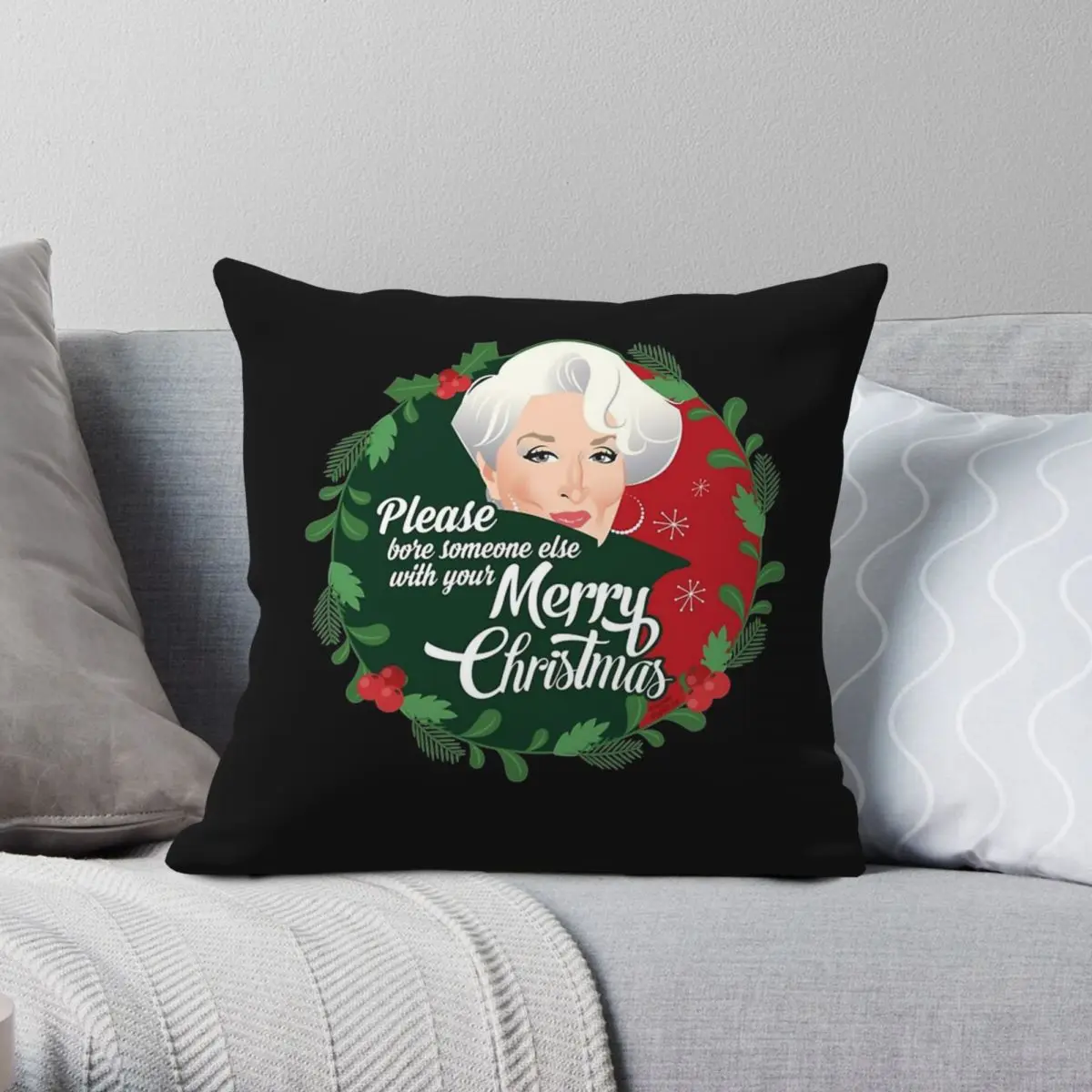 

Miranda Christmas Square Pillowcase Polyester Linen Velvet Pattern Zip Decor Sofa Seater Cushion Cover Wholesale
