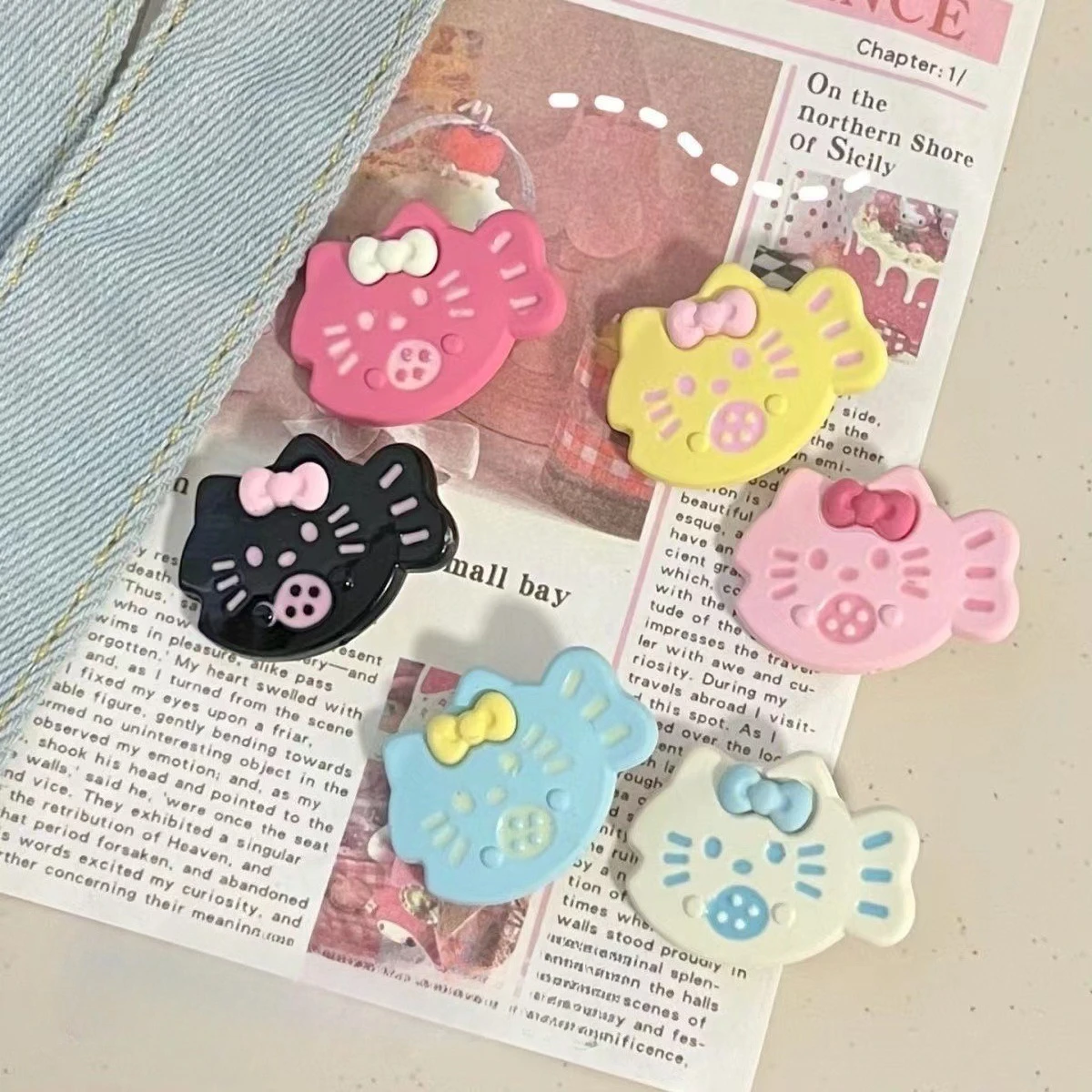 

BYL Cute Cat Little Fish Hair Clip Japanese Girl Style Sweet Soft Dopamine Versatile Edge Clamps Hair Accessories for Women Girl