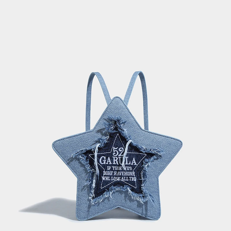 

Original And Personalized Design Star Denim Backpack Women's 2024 New High-end Lolita Girl Backpack