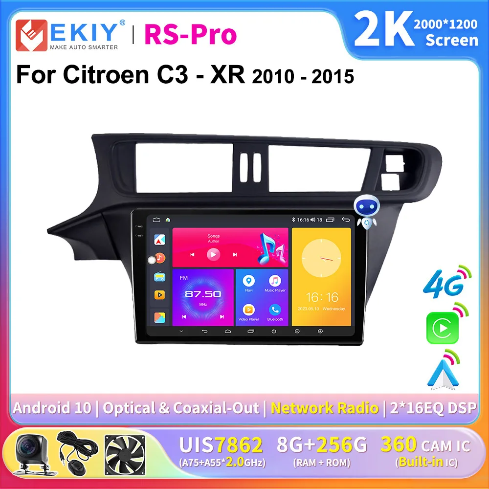 

EKIY 2K Screen Car Radio Android 10 For Citroen C3 - XR 2010 - 2015 Multimedia Navigation Carplay GPS Autoradio Stereo 2 din DVD