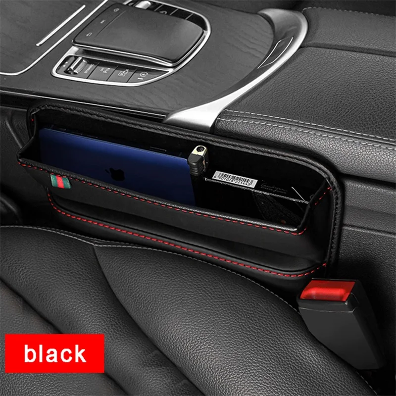 for car interior PU Leather Console Side Seat Gap Filler Front Seat Organize storage accessories auto universal