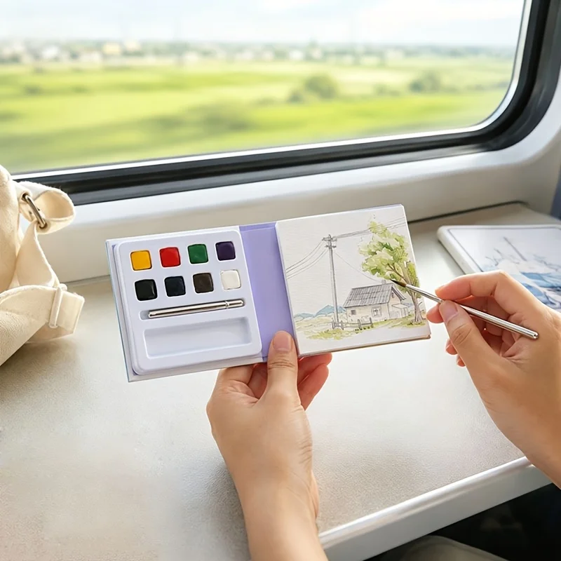 Adult Watercolor Sketchbook Pocket-Sized Coloring Book with Pocket-Friendly Binding Suitable for Professional Artists Hobbyists