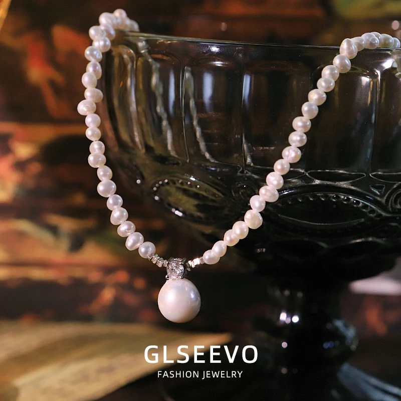 

New Fashion Freshwater Pearl Zircon Necklace Wedding Luxury Pearl Necklace Wife Gift Women's Jewelry GN0784