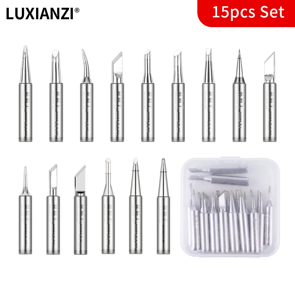 LUXIANZI 15pcs Weller Soldering Iron Tips Set Lead Free Tip For Soldering Iron Soldering Iron Tips Lot Soldering Tip 900M