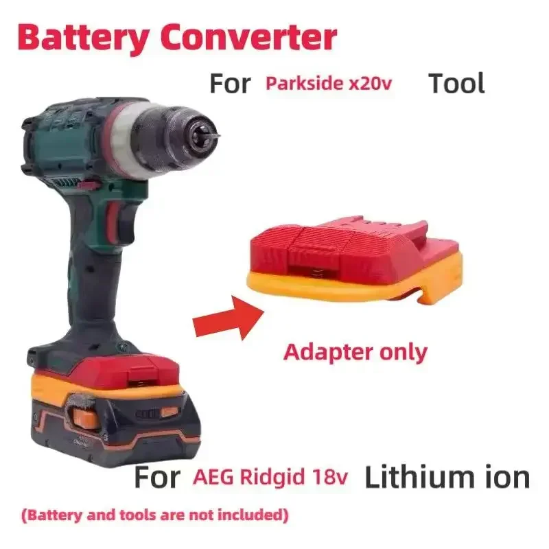 

Batteries Adapter For Ridgidr / AEG 18VLithium Adapter Converter To Lidl Parkside x20v Team Tools Converter(No battery Tool)