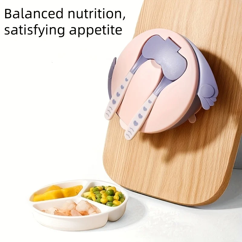 3 قطع/مجموعة مجموعة تغذية الطفل، بما في ذلك شوكة ملعقة وعاء الشفط، طبق العشاء #5