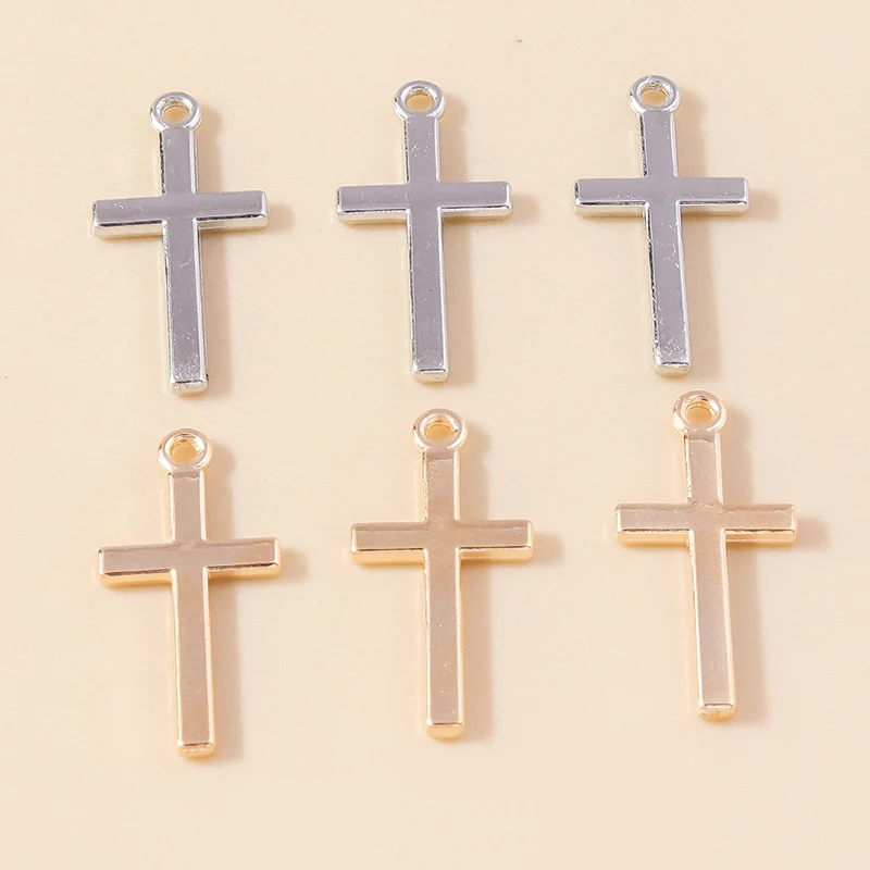 20 Stück 12x26mm Niedliche 2-Farbige Legierungs-Kreuzanhänger für Schmuckherstellung, Ohrringe, Halsketten, Armbänder, DIY-Handwerk, Zubehör – Detail 2