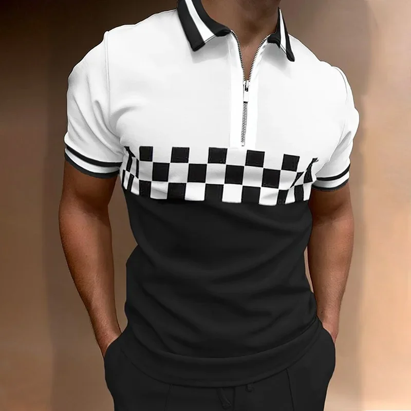 Camisa polo de manga curta grande masculina, moda de alta qualidade, venda quente, Europa e América