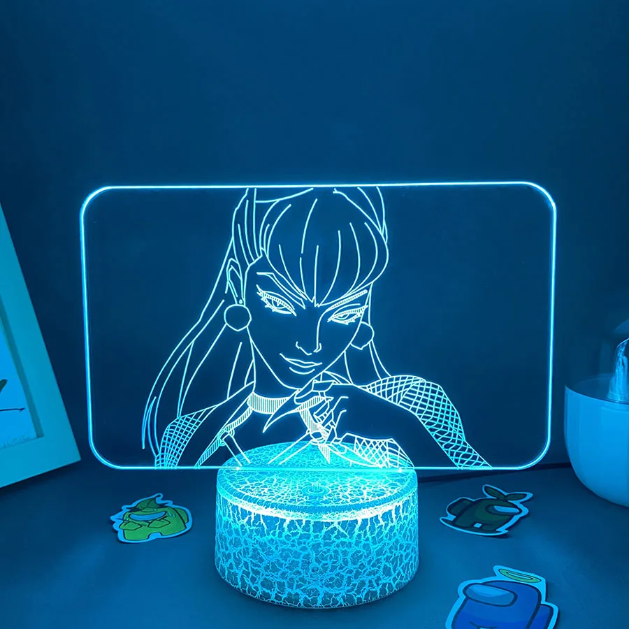 Luces Led de noche de neón 3D de Game League of Legends, decoración de mesa de dormitorio, lámpara de Lava LOL, regalo para amigos y niños, Evelynn